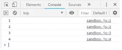 Output pada console dari hasil percobaan